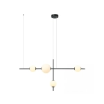 20131 LED PENDANT LIGHT 19W 3000K GLASS & METAL WHITE-BLACK Zambelis Lights